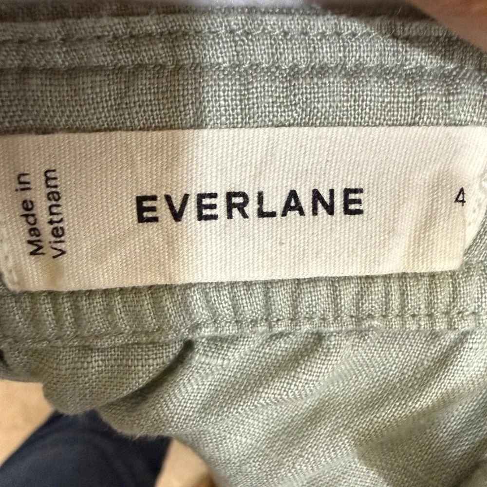 Everlane 4 Flax Linen Wide Leg Jumpsuit Pastel Mint Summer Minimalist Granola